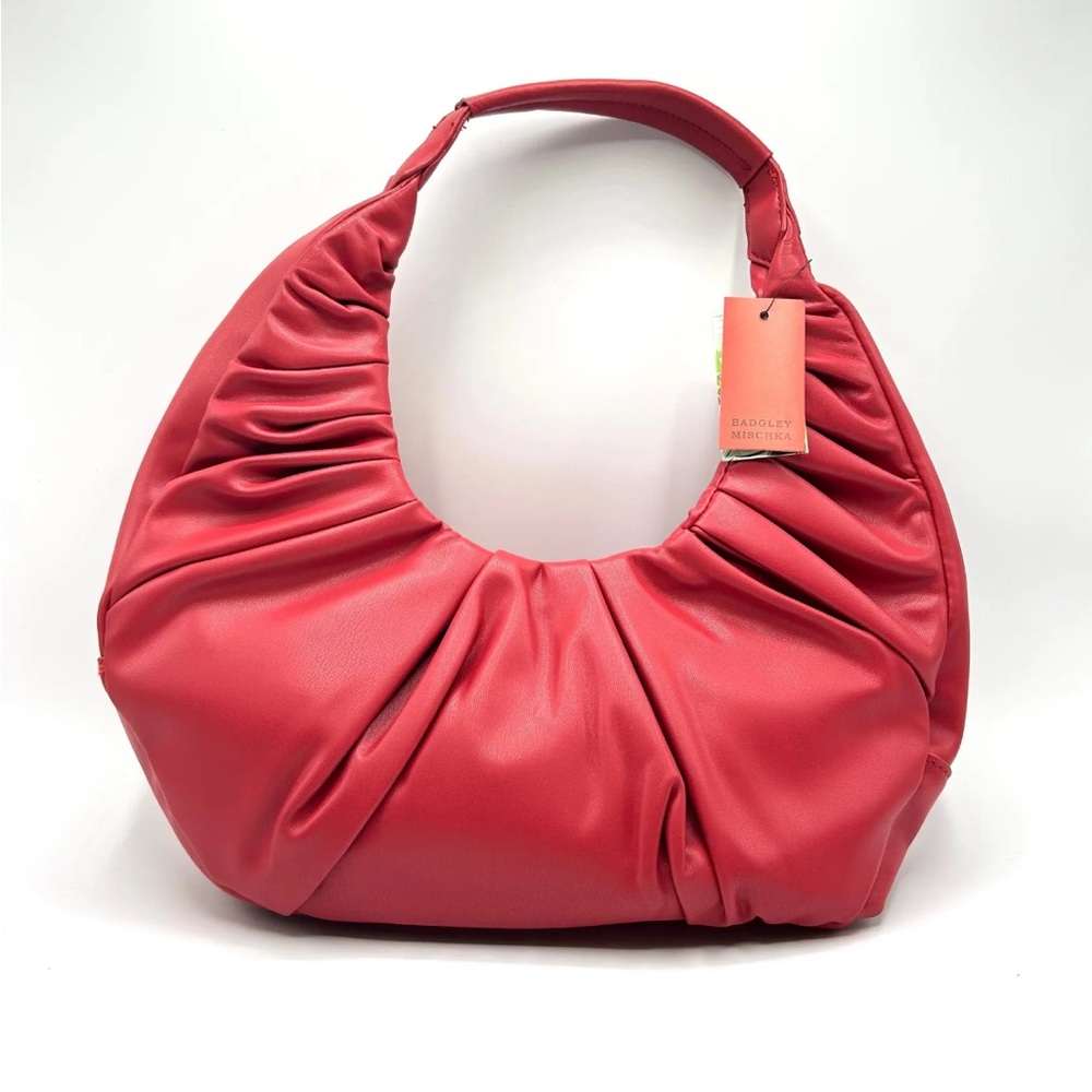 NWT Badgley Mischka Vibrant Red Hobo Bag - Picture 8 of 8